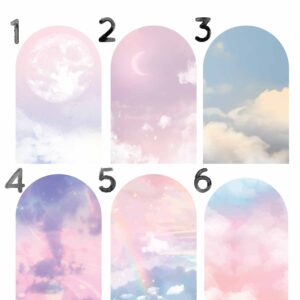 Cosmos Stickers Arch Headboard Clouds Wall Decals Planets
