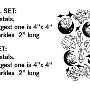 Crystal Gems Wall Decals Moon Stars Boho Stickers