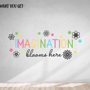 Imagination blooms here Wall Decal Playroom Stickers