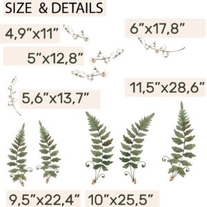 Forest Fern Wall Decals Lily of the Valley Flowers Green