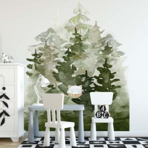 Forest Wall Decals Pine Tree Stickers Headboard