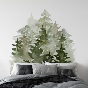 Forest Wall Decals Pine Tree Stickers Headboard