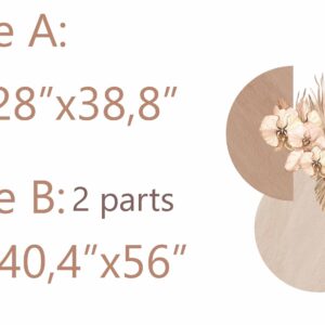 Circle Wall Decal Palm Leaves Color Block Flowers Orchid