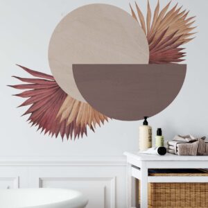 Arch Circle Wall Decal Palm Leaves Colour Block Boho