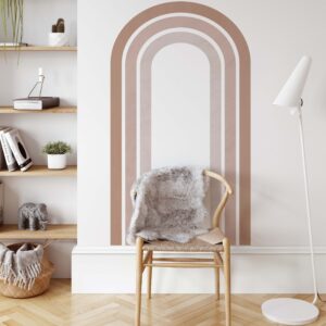 Rainbow Arch Wall Decal Brown Colour Block Boho Modern