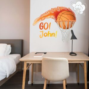 Custom Name Basketball Wall Decal | Personalized Sports