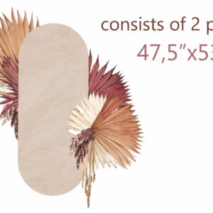 Natural Oval Wall Decal Palm Leaves Boho Modern Sticker