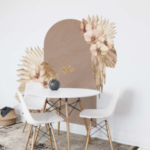 Large Arch Wall Decal Palm Leaves orchid Flowers Colour