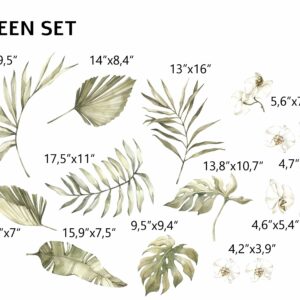 Greenery Wall Decals Custom Letters Palm Leaves Sticker