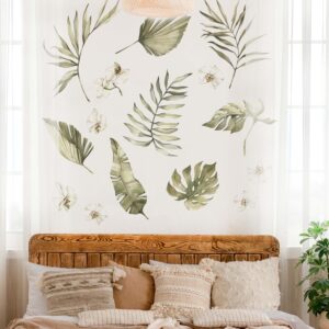 Greenery Wall Decals Custom Letters Palm Leaves Sticker