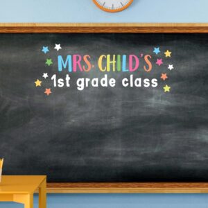 Personalized teacher name wall decal custom glossy vinyl sticker composition for classroom