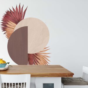Arch Circle Wall Decal Palm Leaves Colour Block Boho