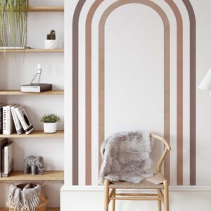 Arch Rainbow Wall Decal Brown Colour Block Boho Modern