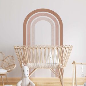 Rainbow Arch Wall Decal Brown Colour Block Boho Modern
