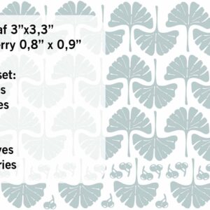 Ginko tree leaves Wall Decals Greenery Stickers