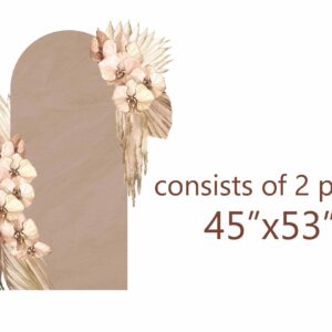 Large Arch Wall Decal Palm Leaves orchid Flowers Colour