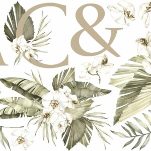 Greenery Wall Decals Custom Letters Palm Leaves Sticker