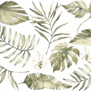 Greenery Wall Decals Custom Letters Palm Leaves Sticker