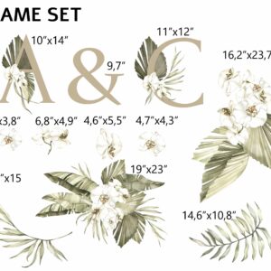 Greenery Wall Decals Custom Letters Palm Leaves Sticker