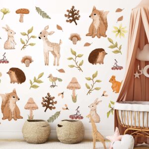 Forest Animals Nursery Wall Decals Watercolor Woodland