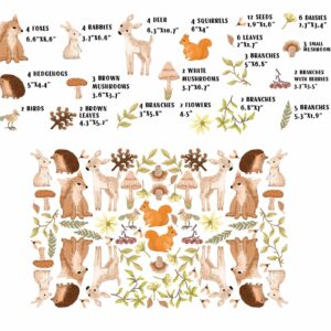 Forest Animals Nursery Wall Decals Watercolor Woodland