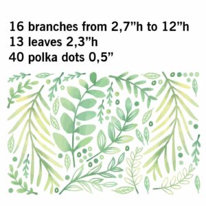 Greenery Wall Decal Light nursery decals Leaf
