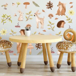 Forest Animals Nursery Wall Decals Watercolor Woodland