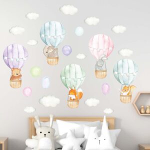 Forest Animals Hot Air Balloon Decals Woodland Clouds