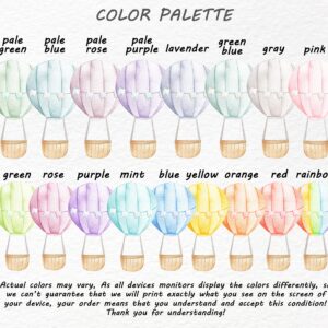 Rainbow Hot Air Balloons Wall Decals Safari Animals Cloud