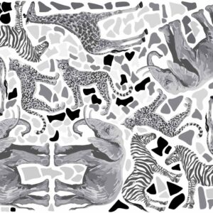 Safari Animals Decals Terrazzo Wall Stickers