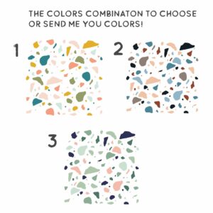 Terrazzo Wall Decals Stones Sticker Multi colored Kids