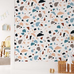 Terrazzo Wall Decals Stones Sticker Multi colored Kids
