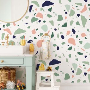Terrazzo Wall Decals Stones Sticker Multi colored Kids