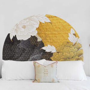 Arch Wall Decal Peony Flowers Gold Colour Block Stickers