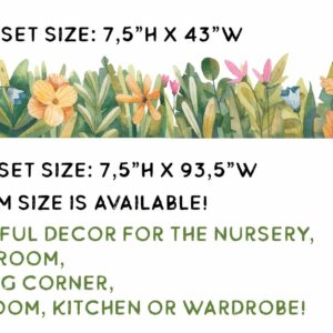 Flowers Border Nursery Bright Colorful Wall Decals