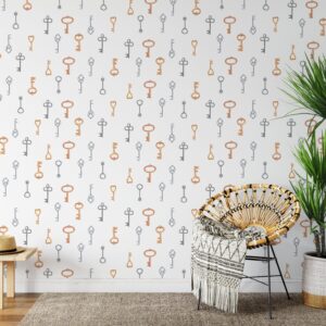 Keys Wall Decals Watercolor Stickers Decor