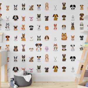 Dog Decals Cute Puppy Nursery Wall Sticker Different dog
