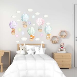 Forest Animals Hot Air Balloon Decals Woodland Clouds