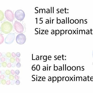 Watercolor Air Balloons Wall Decals Nursery Stickers