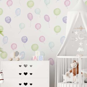 Watercolor Air Balloons Wall Decals Nursery Stickers