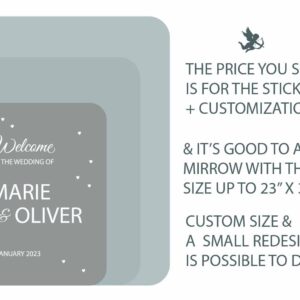 Wedding Welcome Vinyl Decal: Custom Reception Sign Stickers