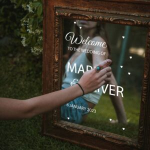 Wedding Welcome Vinyl Decal: Custom Reception Sign Stickers