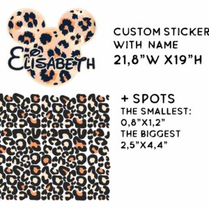 Custom Name Leopard Spots Mickey Head Wall Decal Nursery