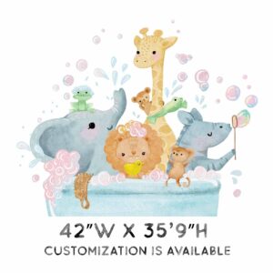 Safari Animals Bathroom Wall Decals Elephant Lion Giraffe