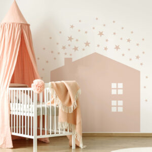 Large House Wall Decal with Stars