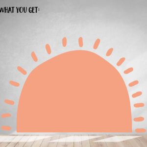 big sun wall decal nursery kid room sticker large headboard color block, lf454