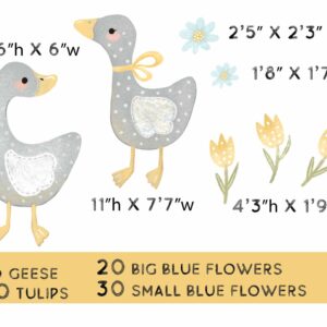 Goose Wall Decal Small Girl Boy Neutral Nursery Flowers