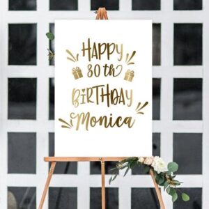 birthday party welcome decal birthday party stickers, personalized name backdrop sticker decor lf465