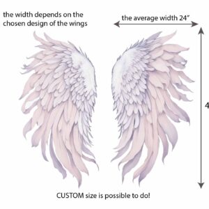 Wings Wall Stickers Decor Feathers Headboard Decals Photo