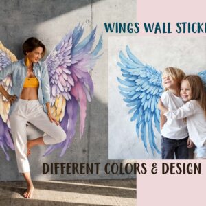 Wings Wall Stickers Decor Feathers Headboard Decals Photo